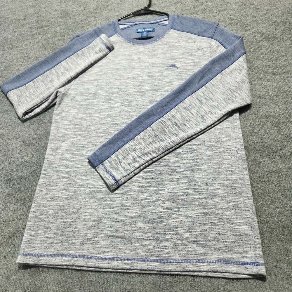 Tommy Bahama Long Sleeve Crewneck Sweatshirt Size S Gray Blue Slub